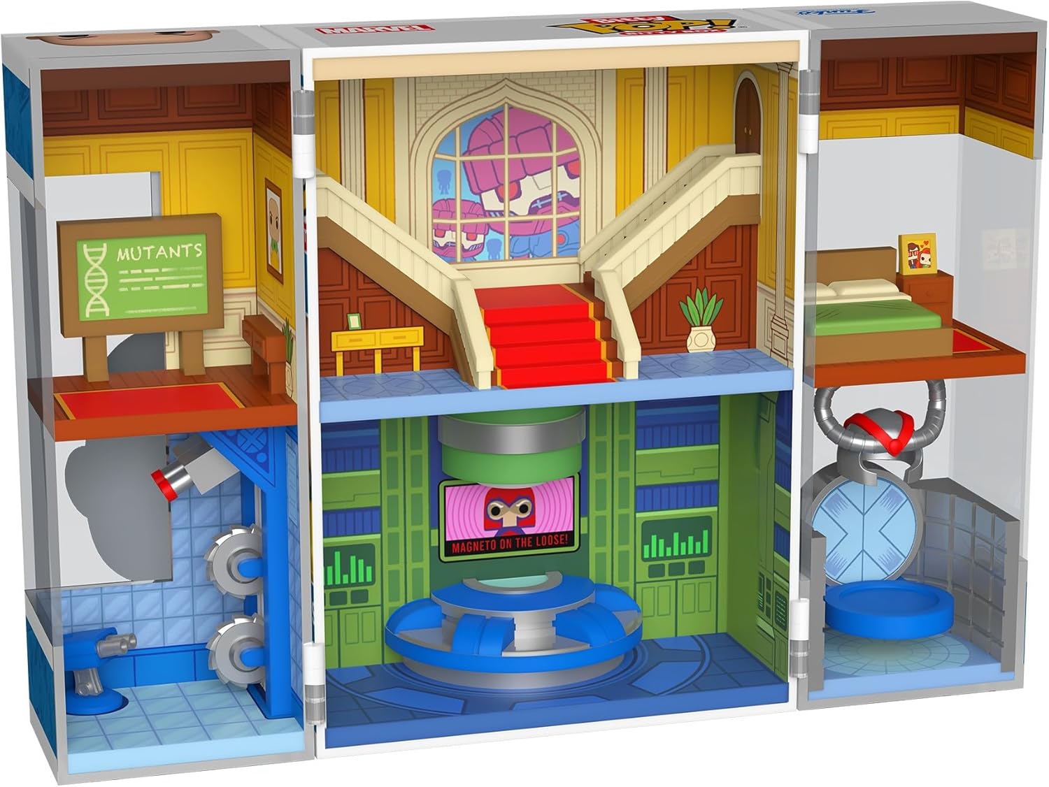 Funko Bitty Pop! Bitty Boxes: X-Men - Xavier's School Playset With 2-0.9 Inch (2.2 Cm) tiny Mini Figures - Marvel: X-Men - Collectable Display Case With Interior Scene and Storage - Gift Idea