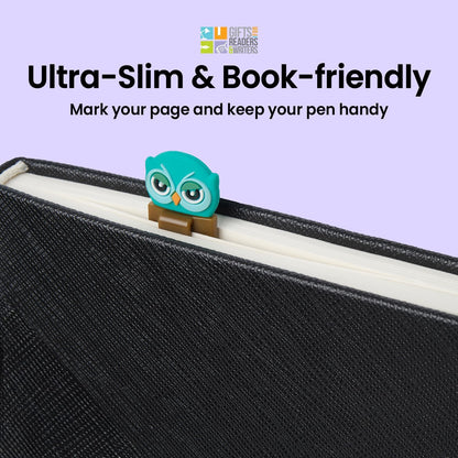 Gifts for Readers & Writers Pen Bookmark Owl with Refills 6pcs