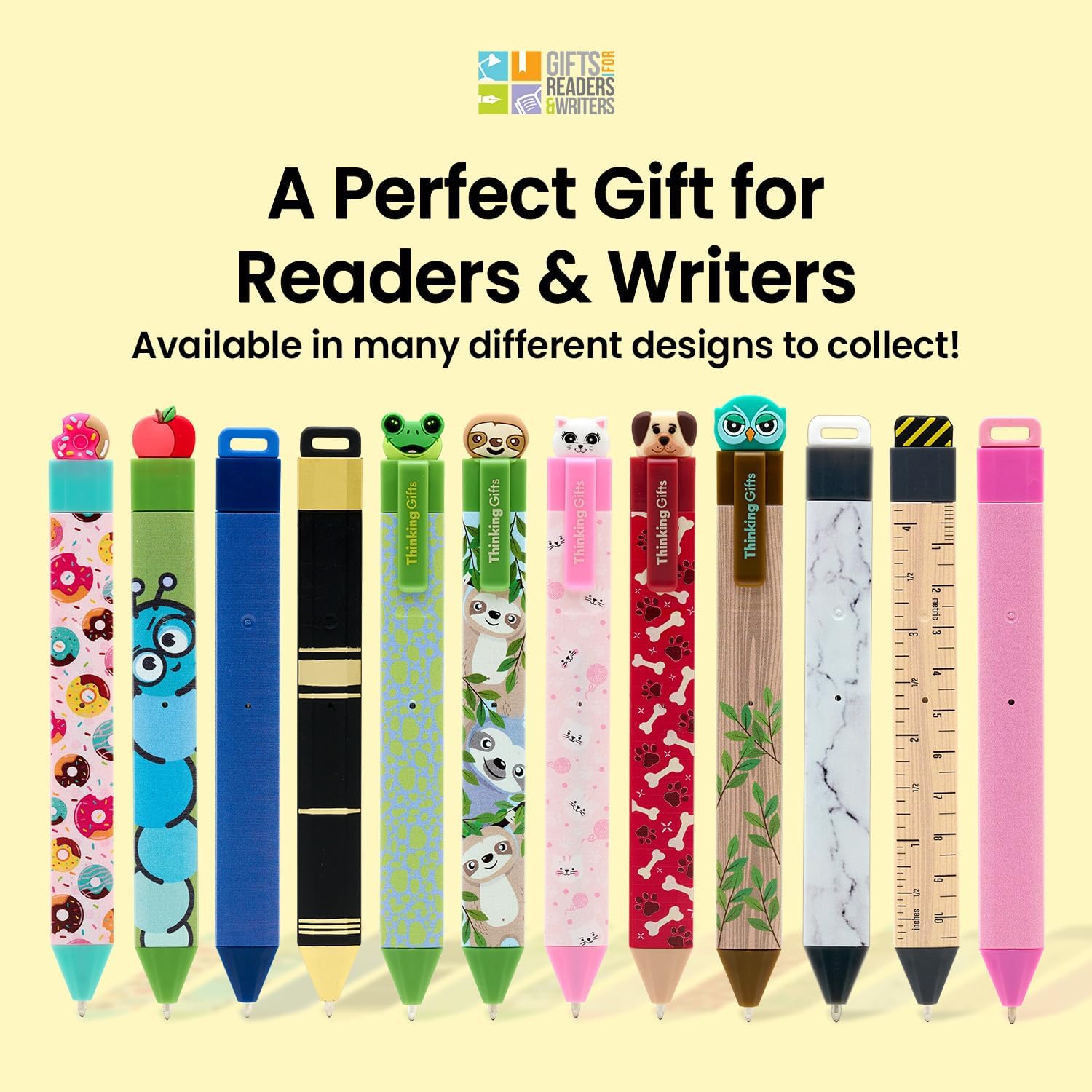 Gifts for Readers & Writers Pen Bookmark Owl with Refills 6pcs