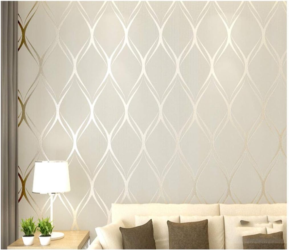 Beige Wit Grijs Luxe Moderne Behang Slaapkamer Muur Cover Woonkamer Behang Roll Geometrische Behang WPC-530