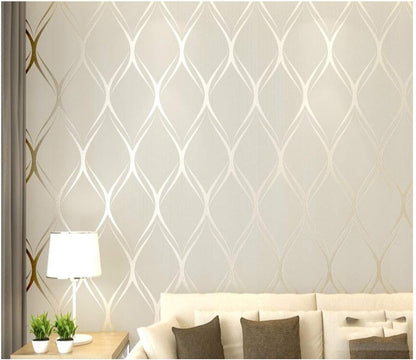 Beige Wit Grijs Luxe Moderne Behang Slaapkamer Muur Cover Woonkamer Behang Roll Geometrische Behang WPC-530