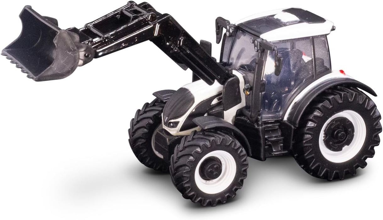 Bburago Die-Cast VALTRA M2Q TRACTOR with Working FRONT LOADER - Replica Collectible Toy Model, White