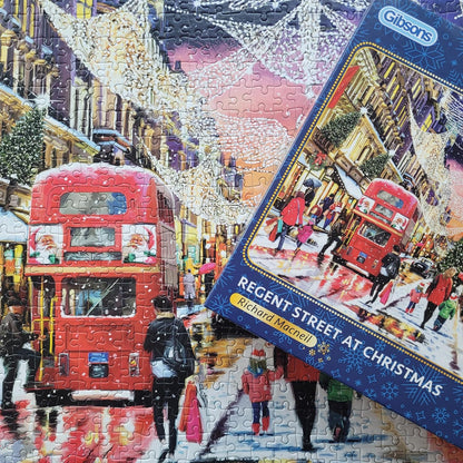 Gibsons Regent Street 1000 Piece Jigsaw Puzzle for Adults 12+ | London Christmas Lights Festive Season | Sustainable Premium 100% Recycled Board | Great Gift | Gibsons Games