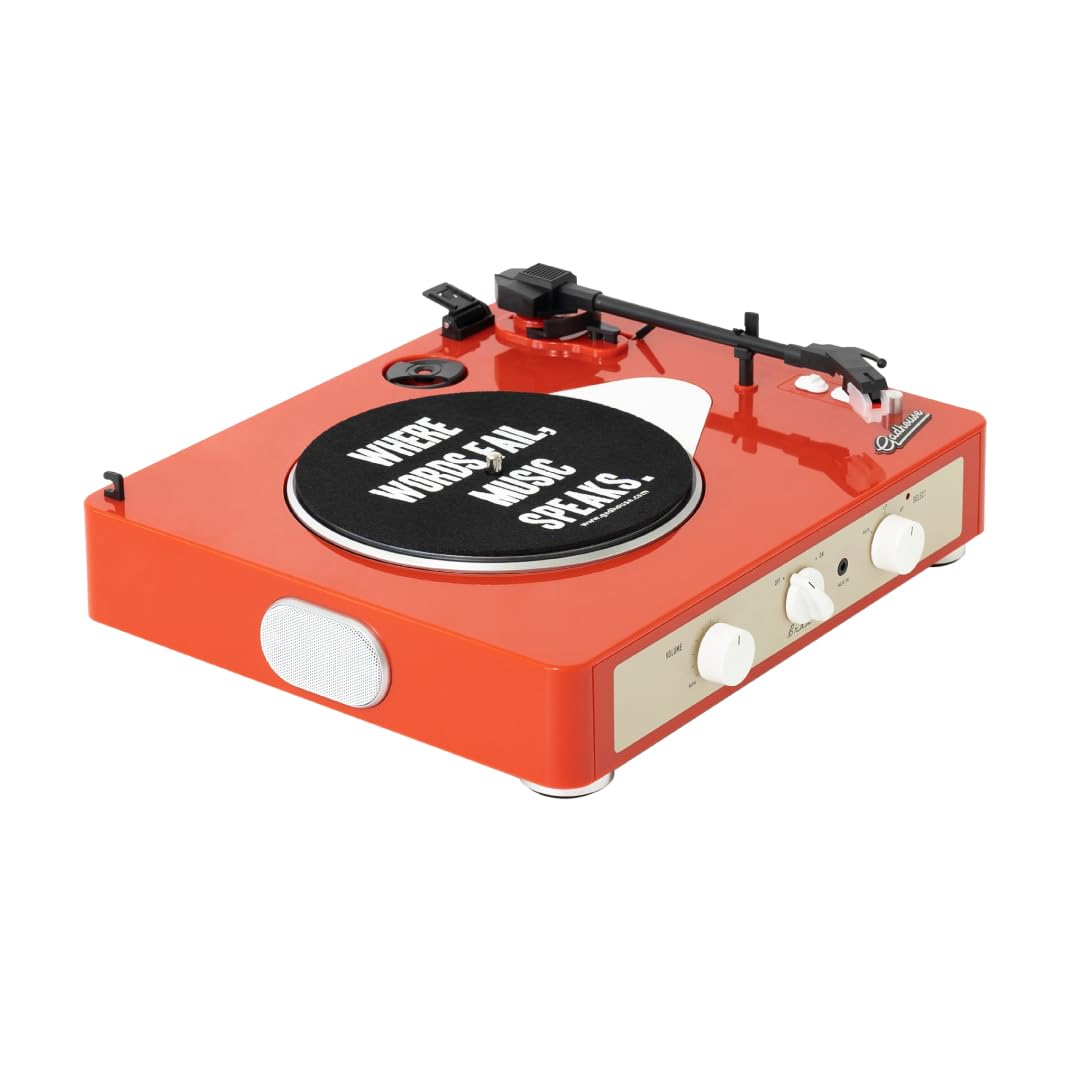 Brad Mkii Record Player (Built-In Bluetooth 5.0 & Pitch Control) (Tangerine)