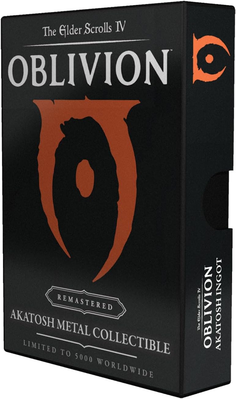 FaNaTtik The Elder Scrolls IV: Oblivion Akatosh Ingot – Limited Edition Collectible | Officially Licensed Metal Ingot with Display Stand | Individually Numbered Piece