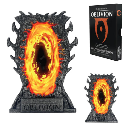 FaNaTtik The Elder Scrolls IV: Oblivion Gates Ingot – Limited Edition Collectible (Officially Licensed, 110x76mm, Display Stand Included