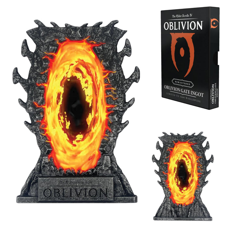FaNaTtik The Elder Scrolls IV: Oblivion Gates Ingot – Limited Edition Collectible (Officially Licensed, 110x76mm, Display Stand Included