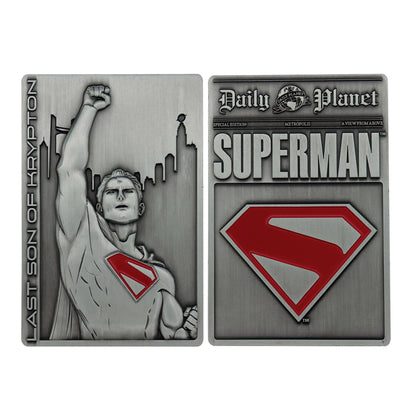 FaNaTtik Superman 2025 Last Son of Krypton Ingot | Limited Edition 5,000 Numbered Collectible | Officially Licensed 89x59mm