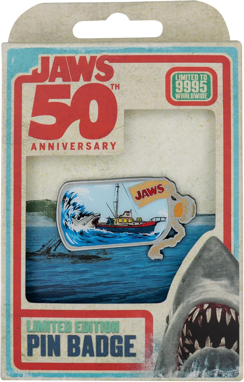 Jaws Limited Edition 50th Anniversary Ship in Bottle Enamel Pin Badge