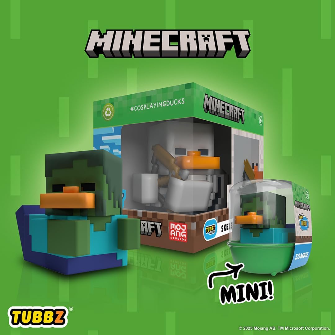 TUBBZ Mini: Minecraft - Zombie Cosplaying Rubber Duck Vinyl Figure