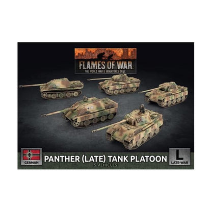 Battlefront Miniatures Panther (Late) Tank Platoon SW - 5x Plastic, Resin Miniature Sculptures - Dark Green - Tabletop Gaming - 1944 - 9e3b89a4-bf6b-482c-be09-90939e2de895
