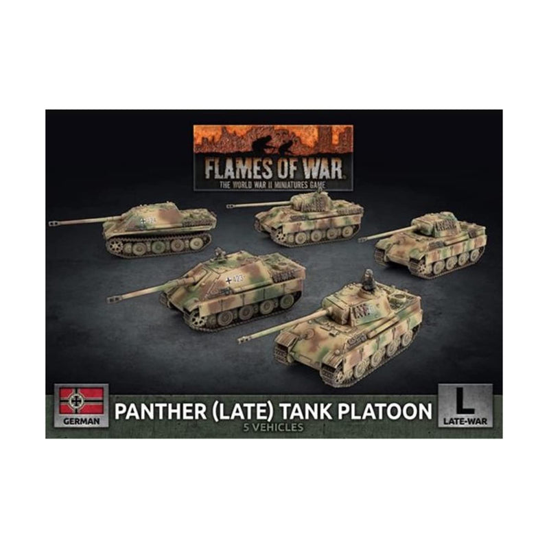 Battlefront Miniatures Panther (Late) Tank Platoon SW - 5x Plastic, Resin Miniature Sculptures - Dark Green - Tabletop Gaming - 1944 - 9e3b89a4-bf6b-482c-be09-90939e2de895