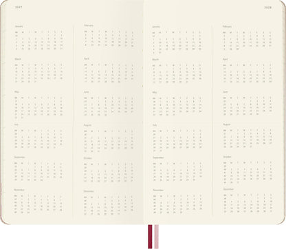 Moleskine 18 Monate Sakura Wochen Notizkalender limitierte Ausgabe 2025/2026, L/A5, 1 Wo = 1 Seite, rechts linierte Seite, fester Einband