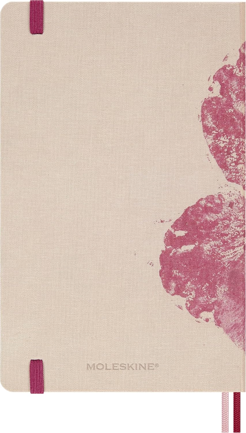 Moleskine 18 Monate Sakura Wochen Notizkalender limitierte Ausgabe 2025/2026, L/A5, 1 Wo = 1 Seite, rechts linierte Seite, fester Einband