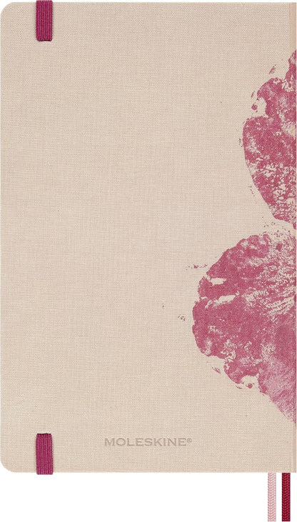 Moleskine 18 Monate Sakura Wochen Notizkalender limitierte Ausgabe 2025/2026, L/A5, 1 Wo = 1 Seite, rechts linierte Seite, fester Einband