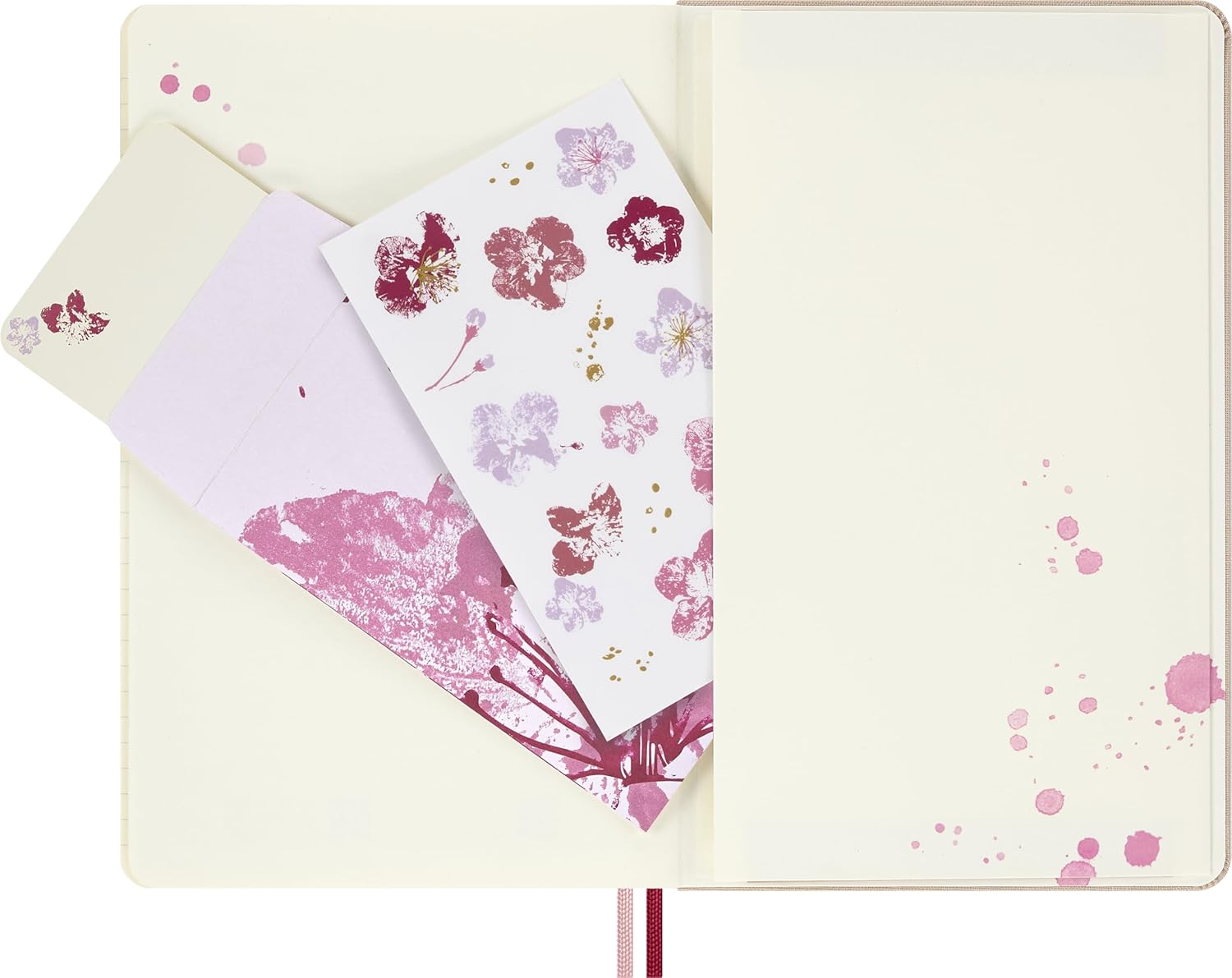 Moleskine 18 Monate Sakura Wochen Notizkalender limitierte Ausgabe 2025/2026, L/A5, 1 Wo = 1 Seite, rechts linierte Seite, fester Einband