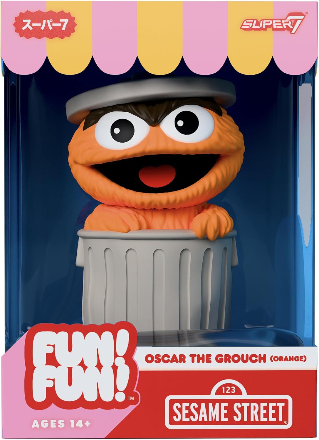 Super7 Sesame Street Fun! Fun! - Oscar The Grouch (Orange) Action Figure