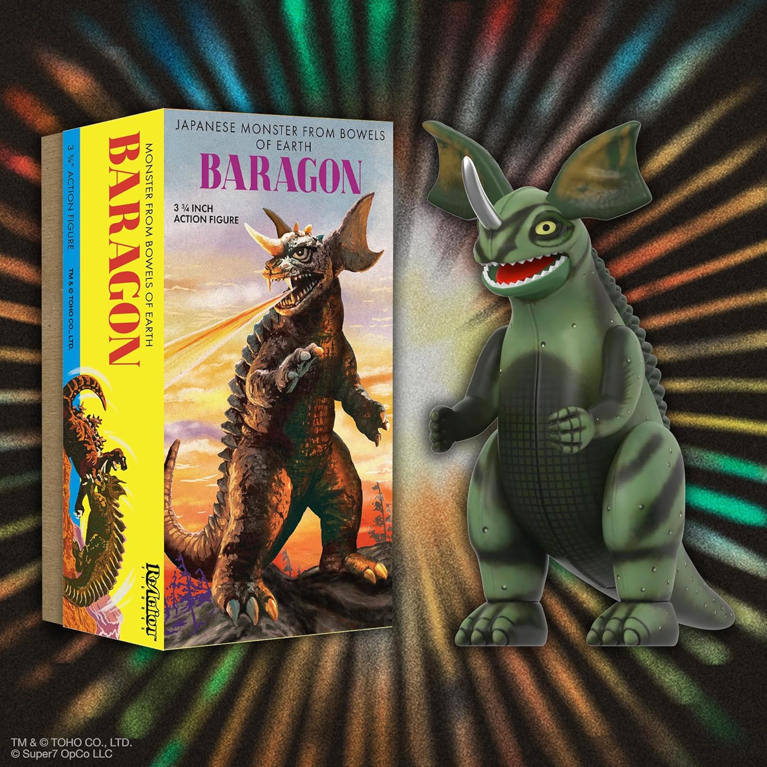 Super7 Toho Reaction Figures Wave 01 (Tin Box) - Baragon Action Figure (Marusana Can)