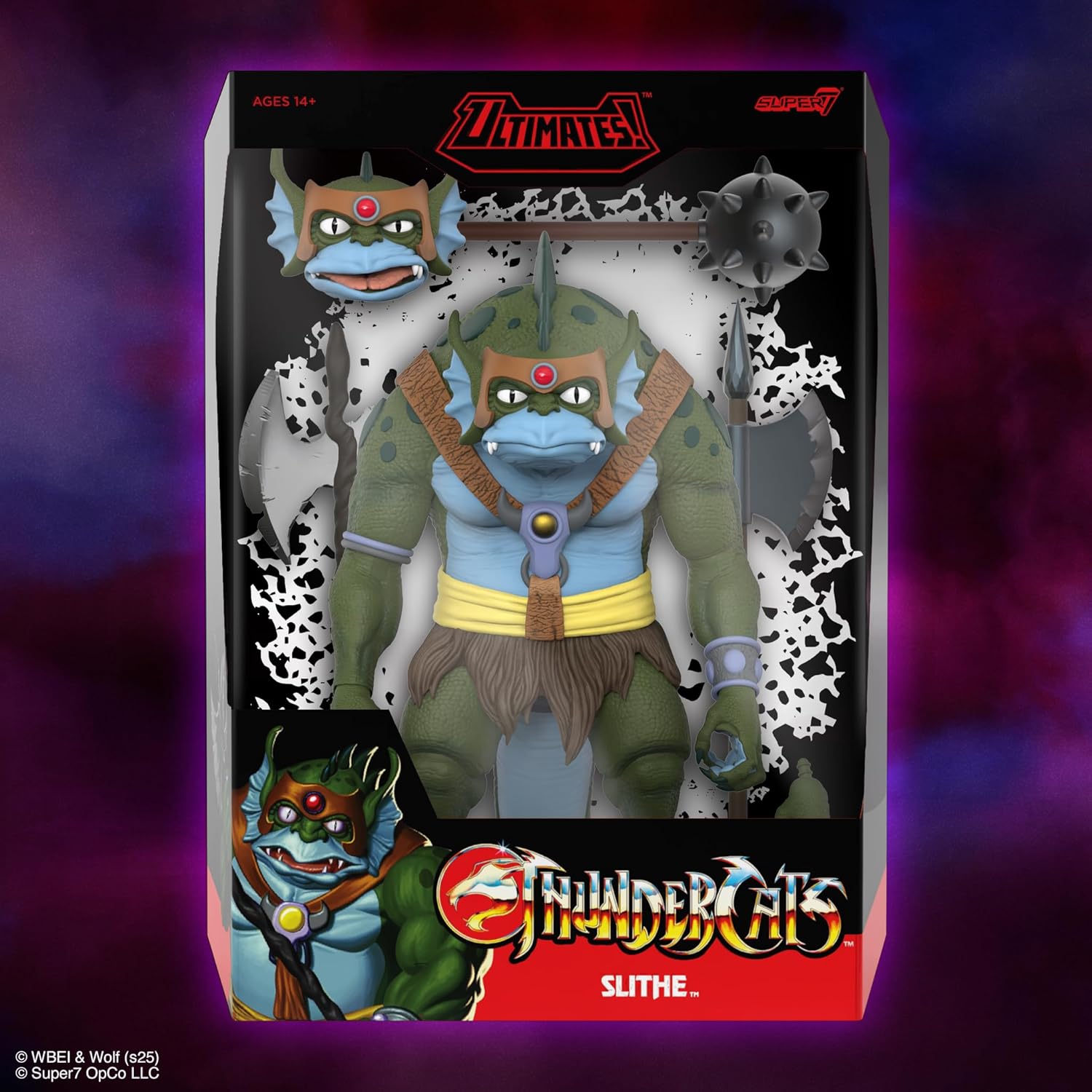 Super7 ULTIMATES! Thundercats Slithe - 7" Thundercats Action Figure with Accessories - Classic Cartoon Collectibles and Retro Toys