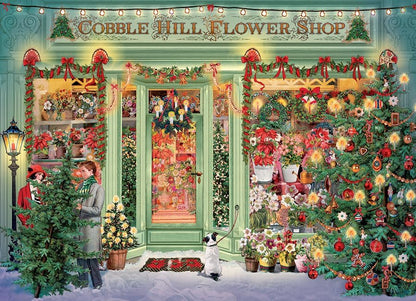 Cobble Hill 1000 Piece Puzzle - Christmas Flower Shop - Sample Poster Included, Deluxe