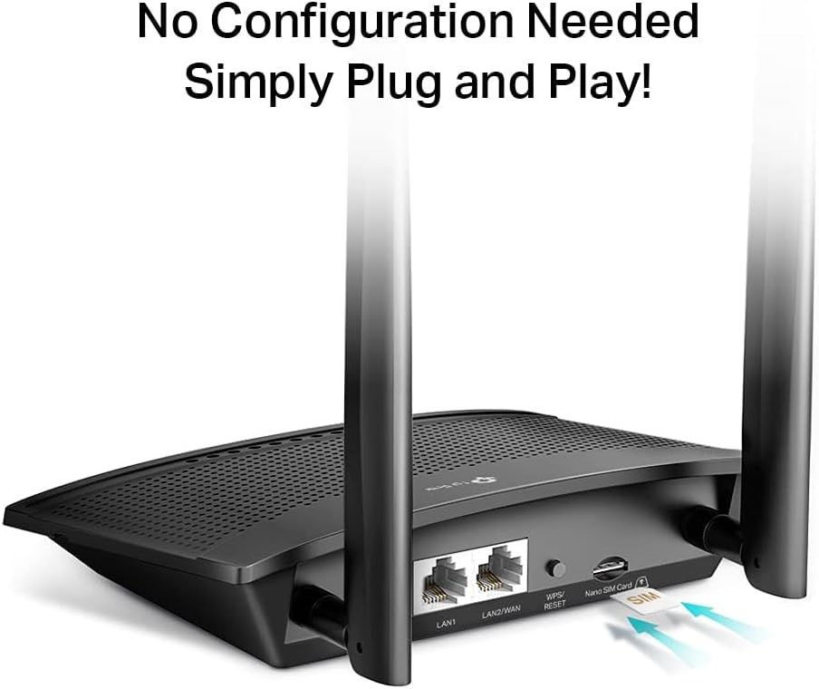 TP-Link TL-MR100 300 Mbps Wireless N 4G LTE Router, Supports Up to 32 Devices, 4G Router With Sim Slot, WiFi Mode, Parental Controls, Guest Network, Encryptions for Secure Network, Easy Setup