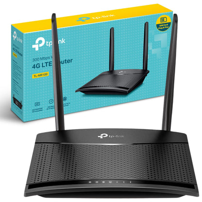 TP-Link TL-MR100 300 Mbps Wireless N 4G LTE Router, Supports Up to 32 Devices, 4G Router With Sim Slot, WiFi Mode, Parental Controls, Guest Network, Encryptions for Secure Network, Easy Setup