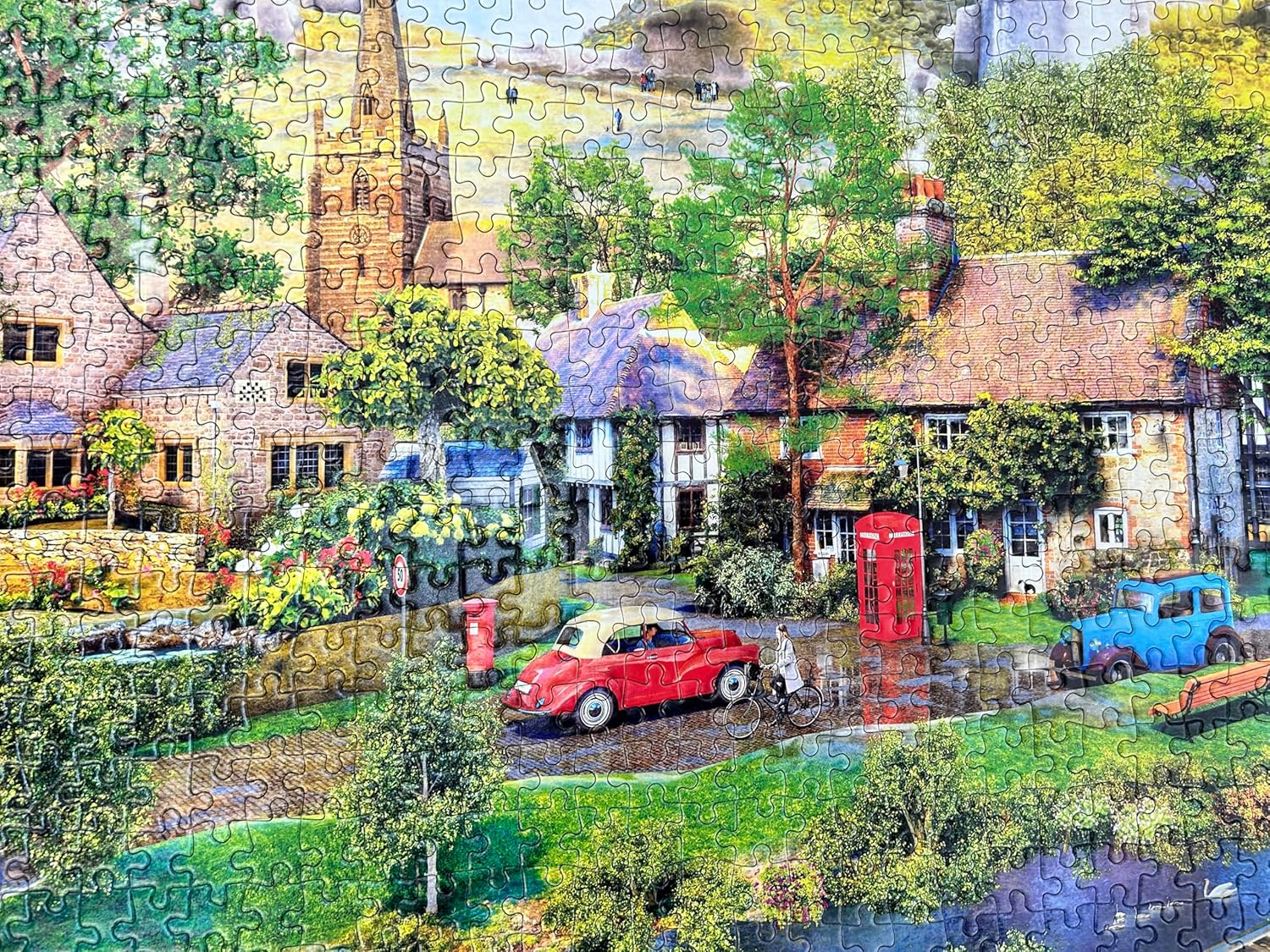Gibsons Below Corfe Castle 1000 Piece Jigsaw Puzzle for Adults – Steam Train Scene by Dominic Davison – Scenic Dorset Countryside Artwork – Premium Sustainable Puzzle Made in the UK/EU