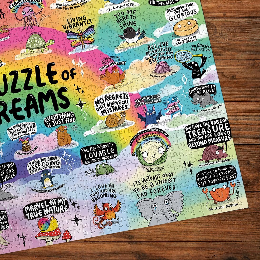 Gibsons The Puzzle of Dreams 1000 Piece Jigsaw Puzzle for Adults – Colourful Mental Health Artwork by Katie Abey – Uplifting Positive Design – Premium Sustainable Puzzle Made in the UK/EU