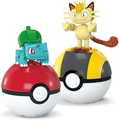 Mega Bloks – Pokemon Poke Ball - Bulbasaur & Meowth (Jcr82)