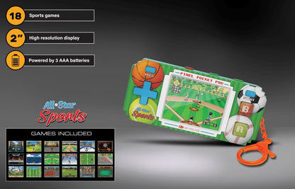 My Arcade All-Star Sports Pixel Pocket Pro: sportvideogames, draagbare sleutelhanger arcade, honkbal, voetbal, basketbal