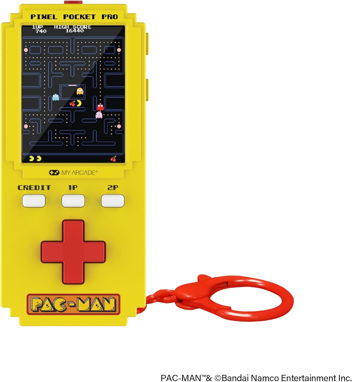 Pac-Man Pixel Player: videogioco Pac-Man con licenza ufficiale, portachiavi portatile Arcade, giochi per bambini e adulti