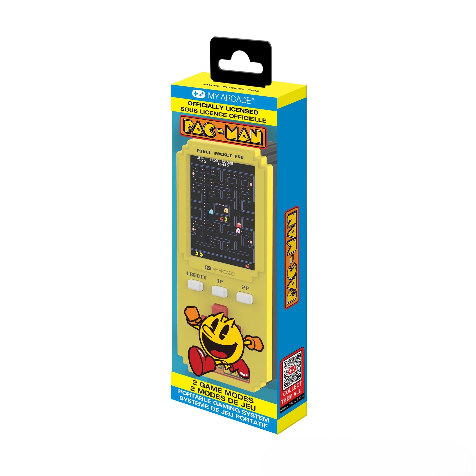 Pac-Man Pixel Player: Offiziell Lizenziertes Pac-Man-Videospiel, tragbare Schlüsselanhänger-Arcade, Spiele für Kinder und Erwachsene