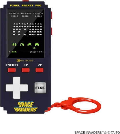 My Arcade Space Invaders Pixel Pocket Pro: officieel gelicentieerde Space Invaders-videogame, draagbare sleutelhanger arcade