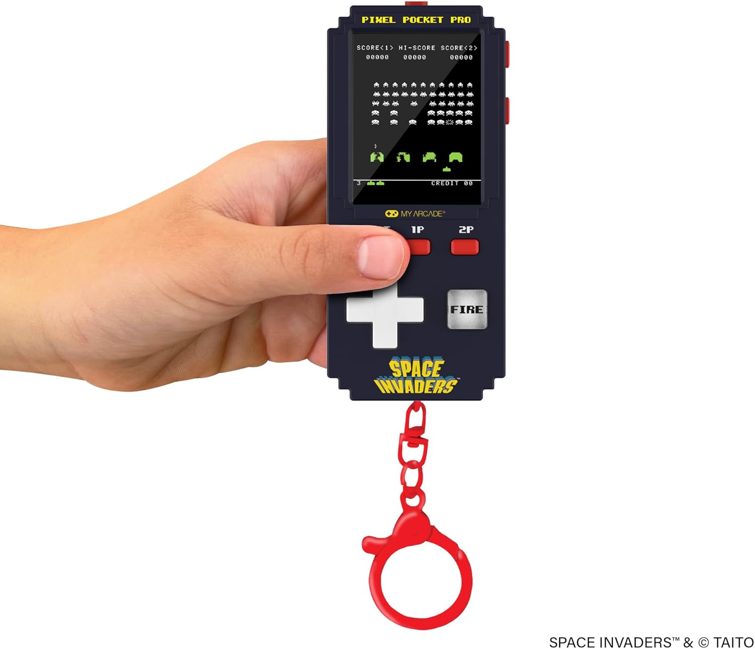My Arcade Space Invaders Pixel Pocket Pro: officieel gelicentieerde Space Invaders-videogame, draagbare sleutelhanger arcade