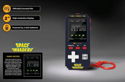 My Arcade Space Invaders Pixel Pocket Pro: officieel gelicentieerde Space Invaders-videogame, draagbare sleutelhanger arcade
