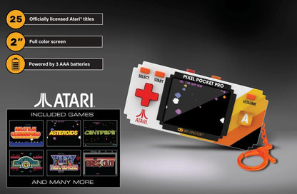 My Arcade Atari Pixel Pocket Pro: videogioco Atari con licenza ufficiale, portachiavi portatile Arcade