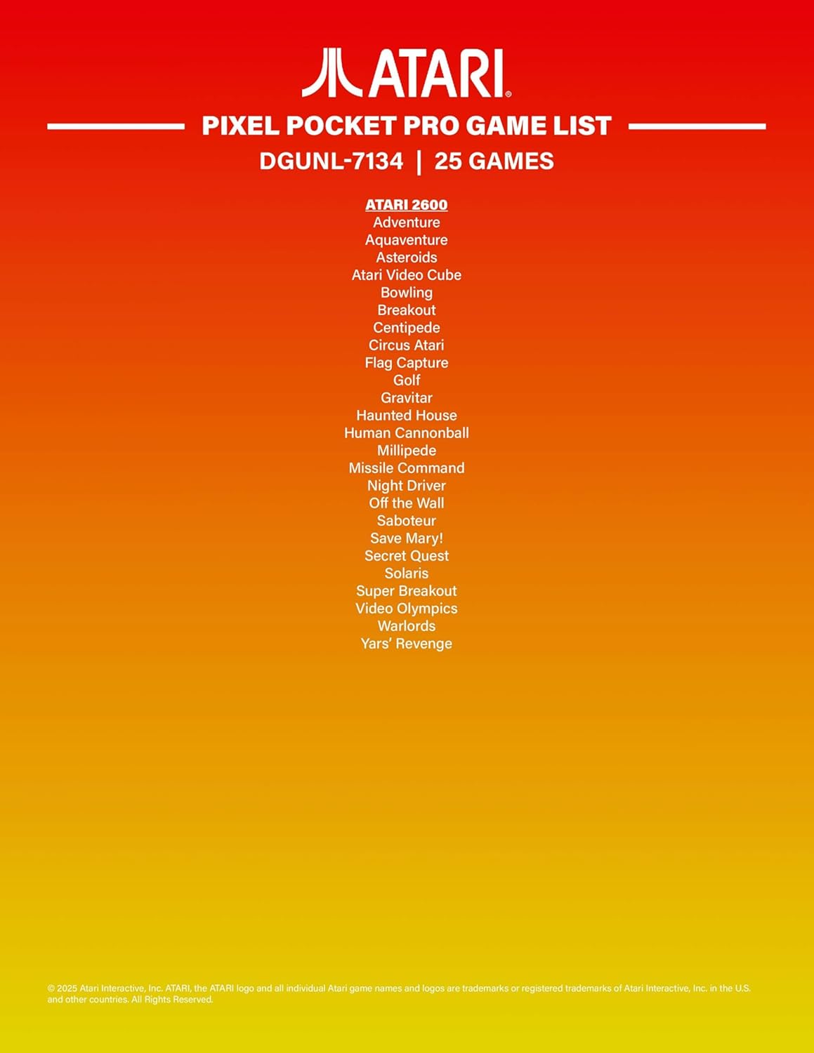 My Arcade Atari Pixel Pocket Pro: videogioco Atari con licenza ufficiale, portachiavi portatile Arcade