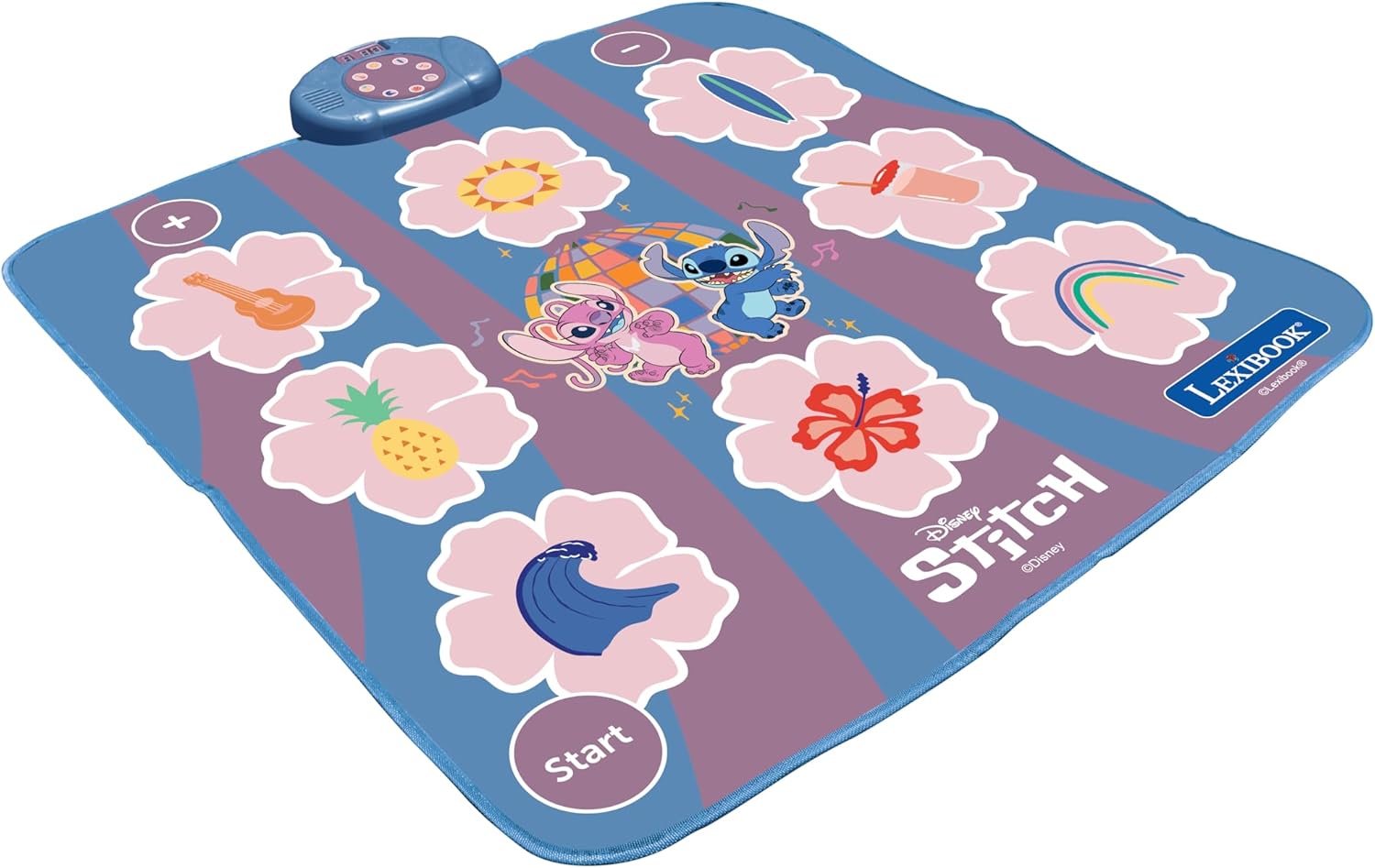 Lexibook, Disney Stitch, elektronische dansmat Stitch, Bluetooth en verlicht met 6 spelmodi, Roze, DM10D
