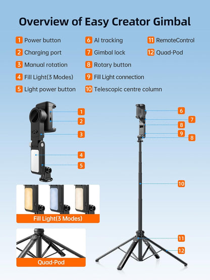 Rollei - Gimbal With Ai Tracking - Easy Creator
