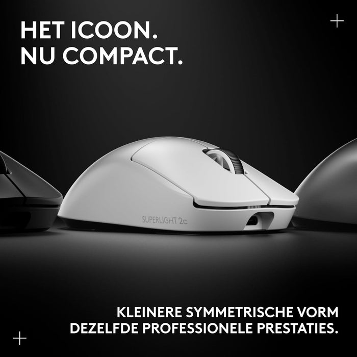 Logitech G PRO X SUPERLIGHT 2c draadloze gaming muis, 53g pro-grade compacte muis met 5 programmeerbare knoppen, USB-C opladen, 44K DPI sensor, tot max 8 kHz polling voor pc/Mac - Wit