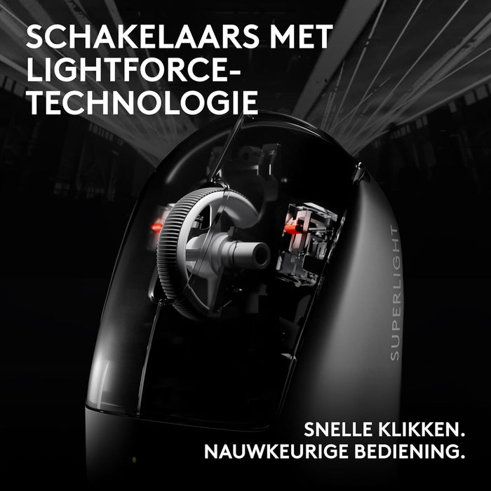 Logitech G PRO X SUPERLIGHT 2c draadloze gaming muis, 53g pro-grade compacte muis met 5 programmeerbare knoppen, USB-C opladen, 44K DPI sensor, tot max 8 kHz polling voor pc/Mac - Wit