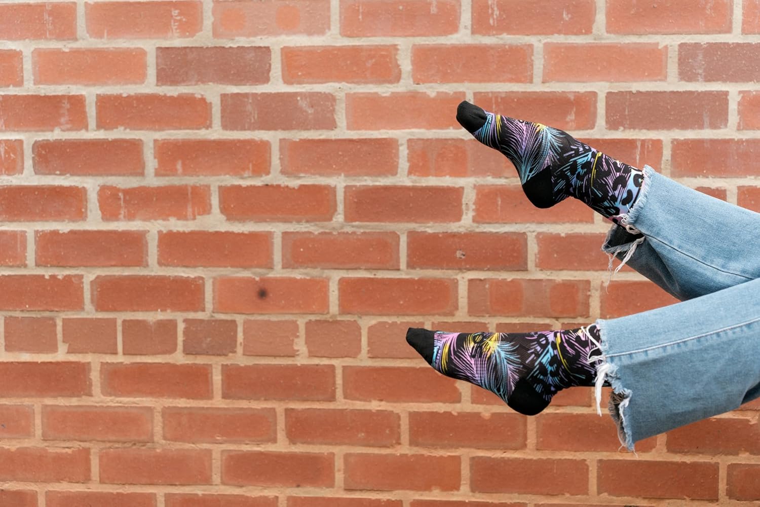 Pastel Black Crew Socks