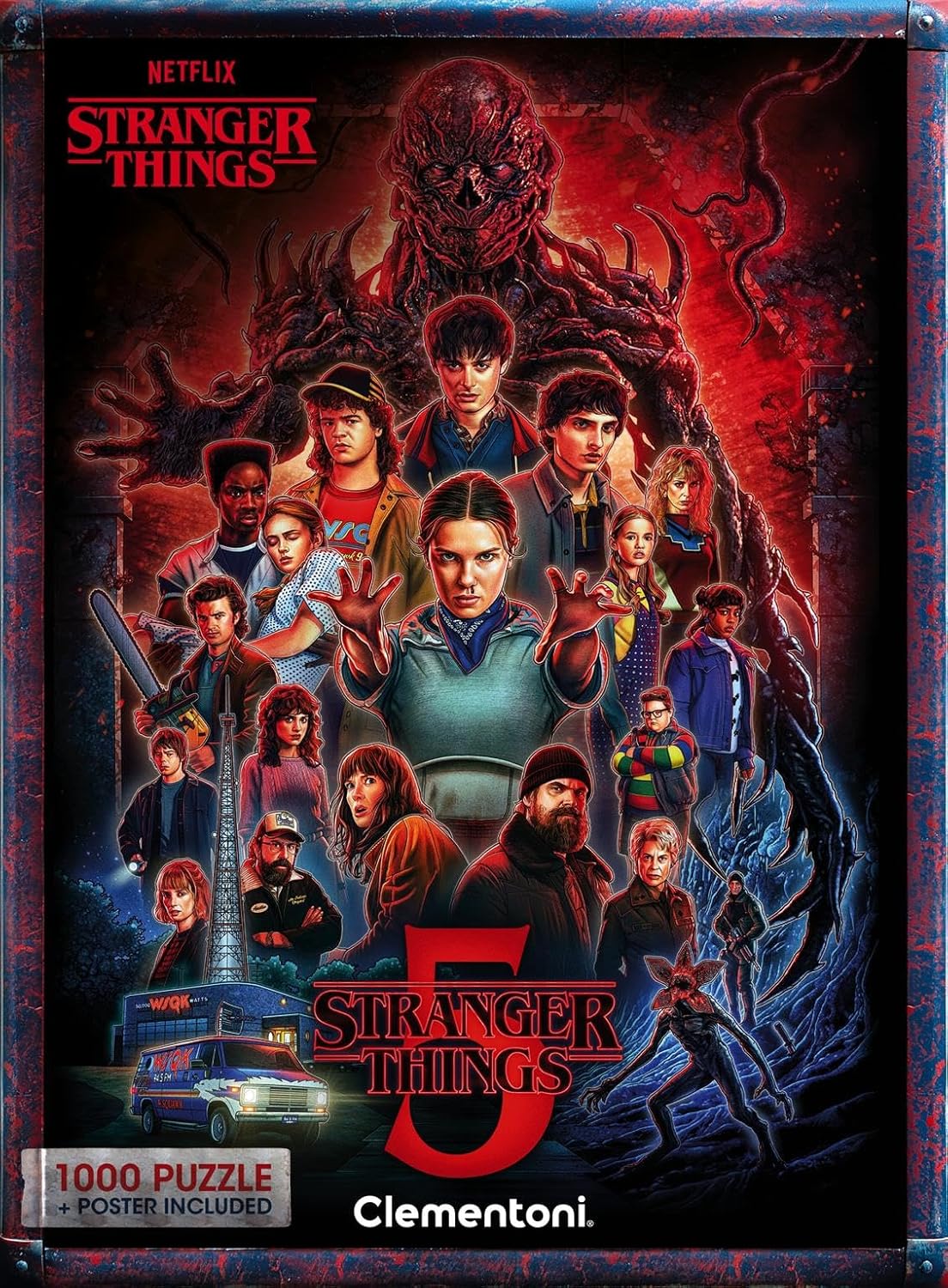 Clementoni Stranger Things – 1000 Teile – Puzzle für Erwachsene, Netflix, berühmte Filme, hergestellt in Italien, Mehrfarbig (37096