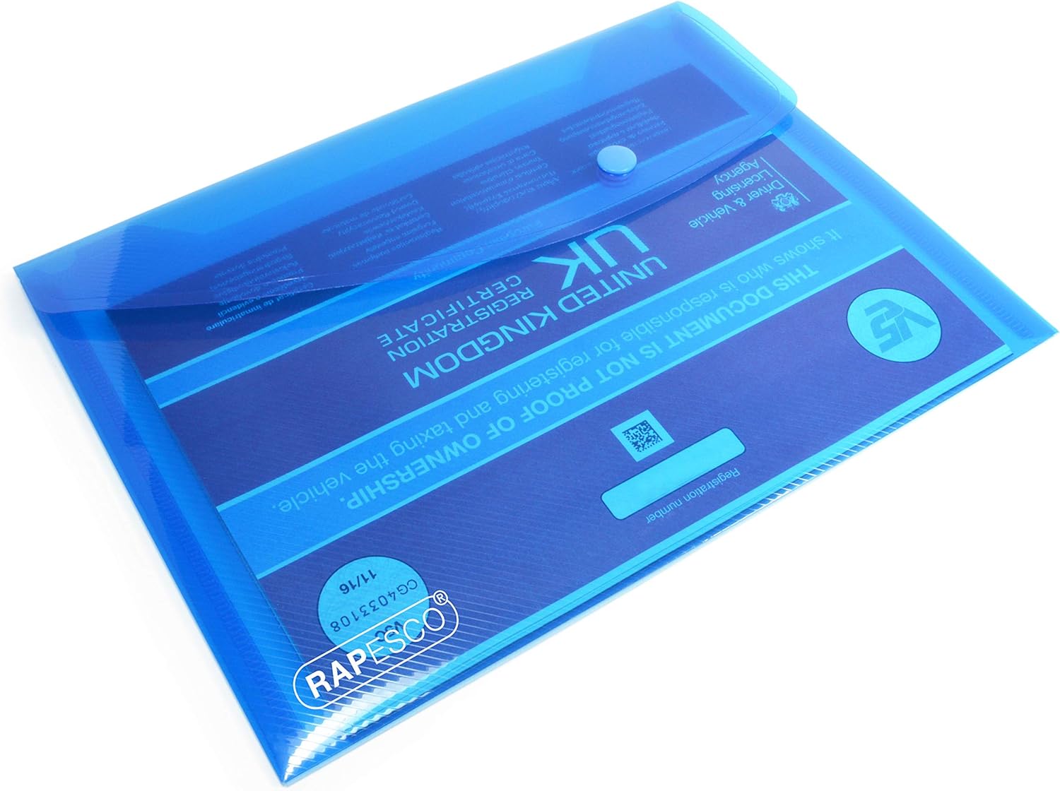 Rapesco 0689 Popper Wallets, A5, Assorted Transparent Colours