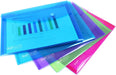 Rapesco 0689 Popper Wallets, A5, Assorted Transparent Colours