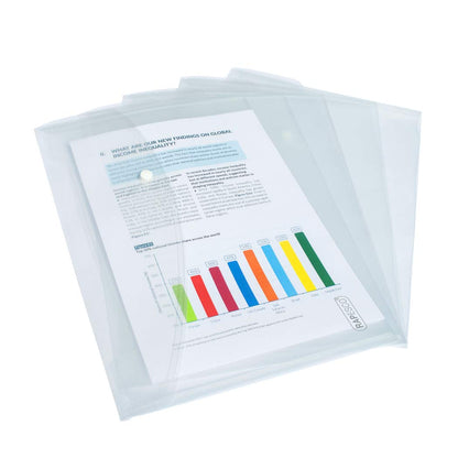 Rapesco 0695 Popper Wallets, A4+ / Foolscap, Clear Transparent