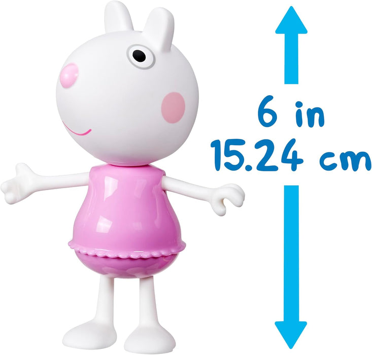 Peppa Pig Suzy Sheep-Up Figure with 6 Easy-On Fashion Accessories, 6-Inch Doll, Preschool Toys for Girls and Boys 3 and Up