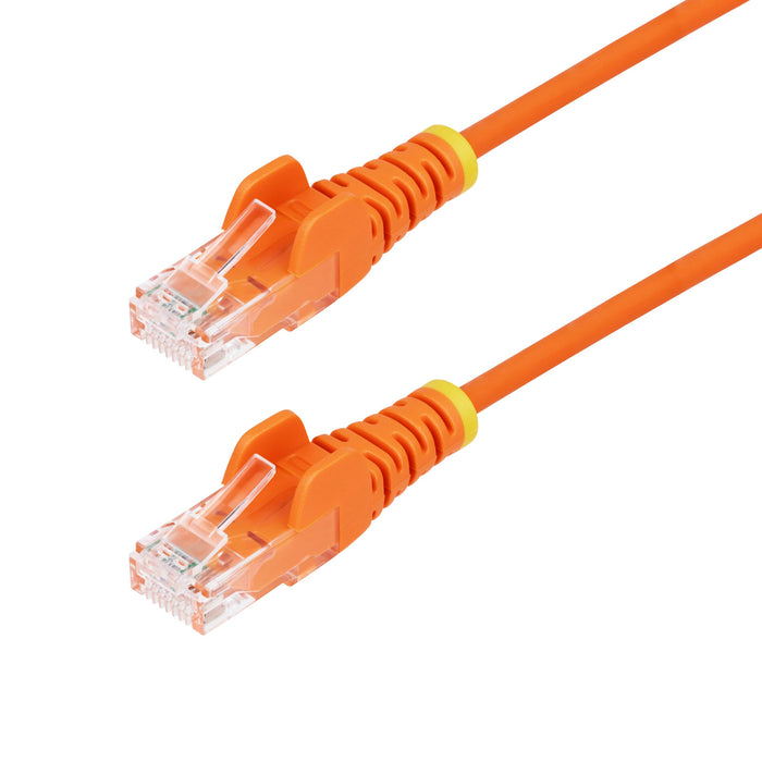 StarTech.com 1m Orange Slim CAT6 Ethernet Cable, Snagless RJ45, LSZH, 28AWG Pure Bare Copper, Slim Network Patch Cable/Cord