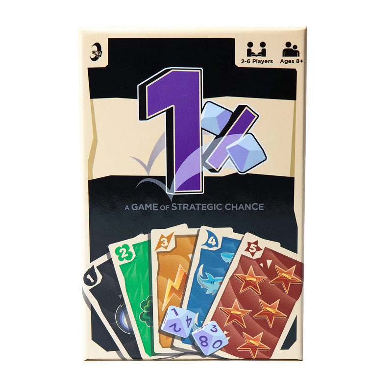 1% - One Percent - A Game Of Strategic Chance - Family-friendly & All ages - Party games - card games - 2 decks and 2 dice - fun fast