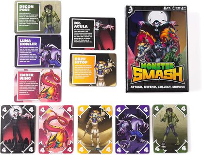 Monster Smash - Fast-paced Family-friendly & All ages - Party games - card games